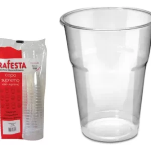 120 Copos 300ml Semi Acrílico Descartáveis Supremo p/ Festa