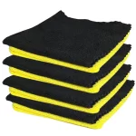 Pano Microfibra 40x40 Preto/Amarelo – Limpeza Eficiente